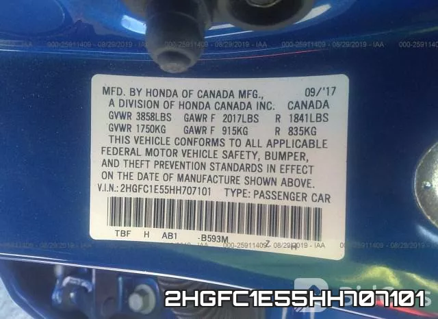 2HGFC1E55HH707101 фото 10