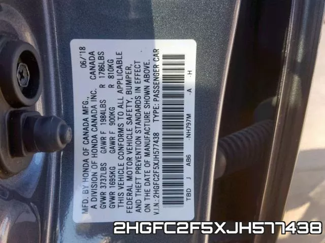 2HGFC2F5XJH577438 фото 2