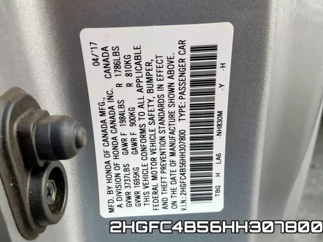2HGFC4B56HH307800 фото 2