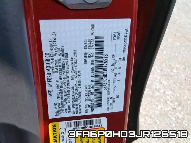 3FA6P0HD3JR126518 фото 2