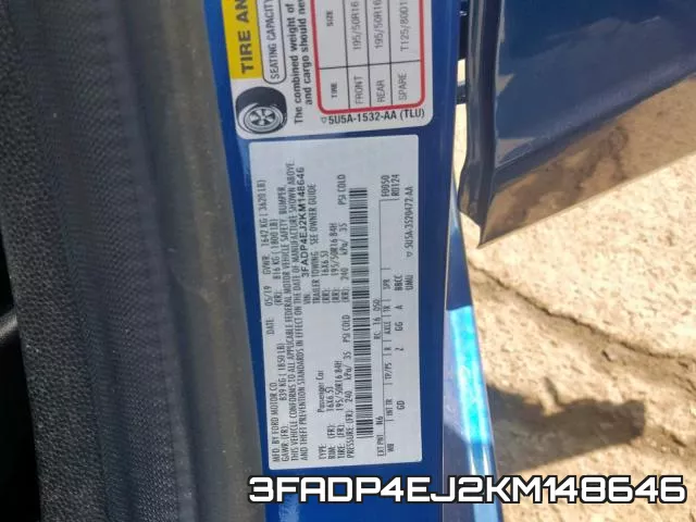 3FADP4EJ2KM148646 фото 2