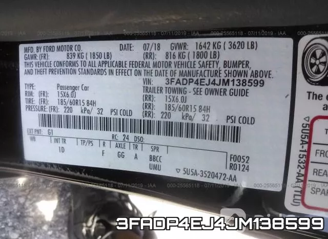3FADP4EJ4JM138599 фото 10