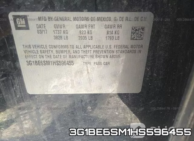 3G1BE6SM1HS596455 фото 10