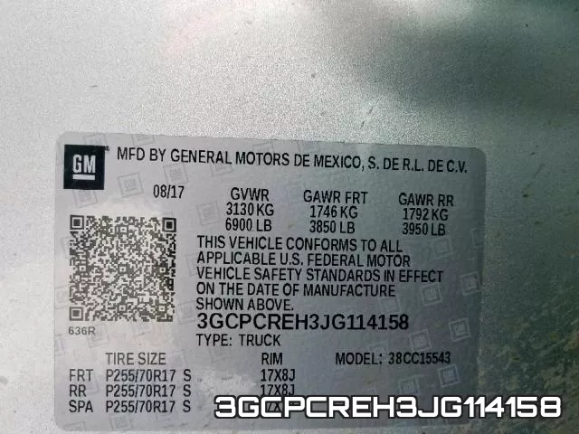 3GCPCREH3JG114158 фото 2