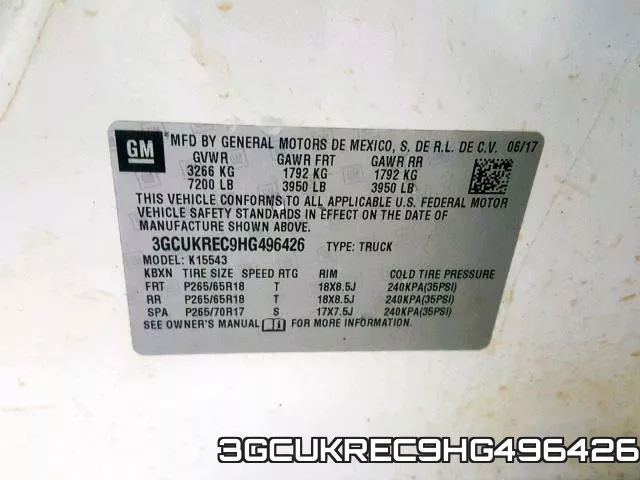 3GCUKREC9HG496426 фото 2