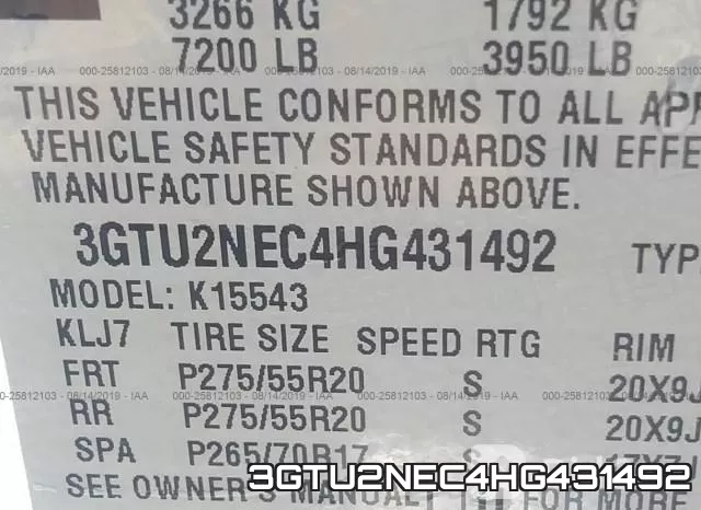 3GTU2NEC4HG431492 фото 10