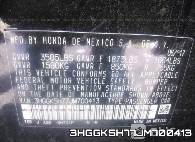 3HGGK5H77JM700413 фото 10