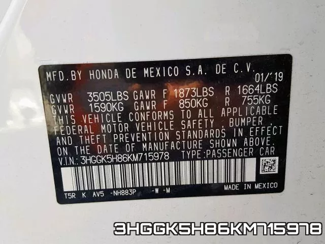 3HGGK5H86KM715978 фото 2