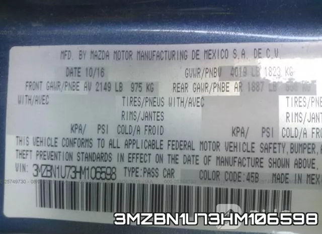 3MZBN1U73HM106598 фото 10