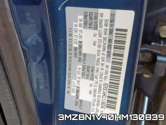 3MZBN1V70HM130839 фото 2