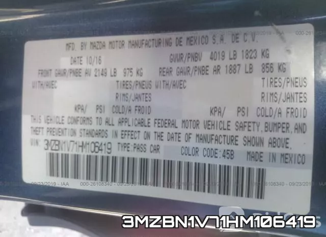 3MZBN1V71HM106419 фото 10