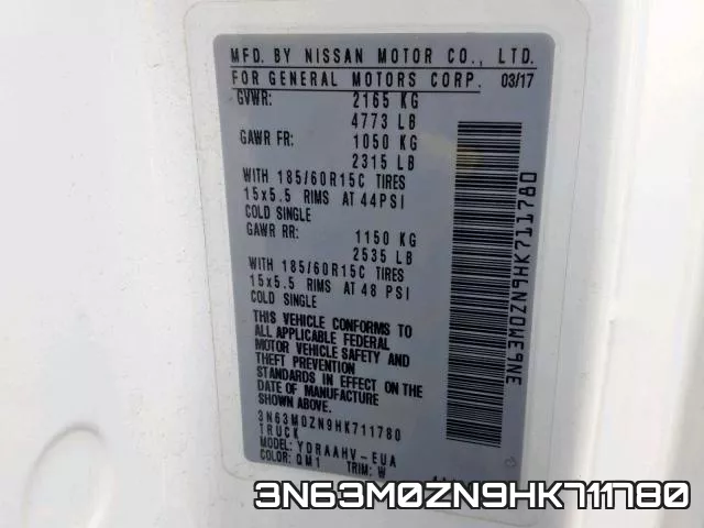 3N63M0ZN9HK711780 фото 2