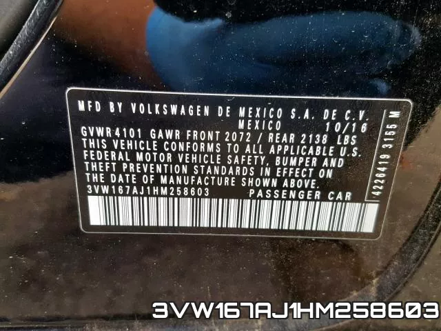 3VW167AJ1HM258603 фото 2