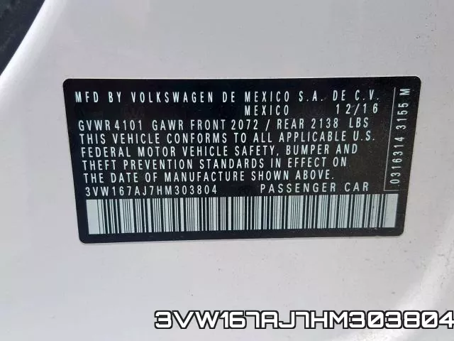 3VW167AJ7HM303804 фото 2