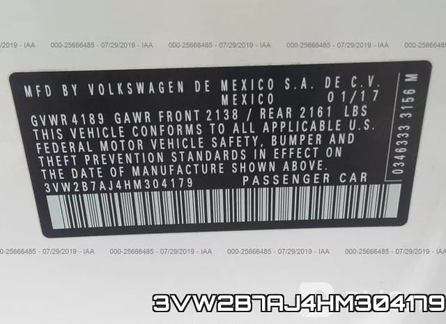 3VW2B7AJ4HM304179 фото 10