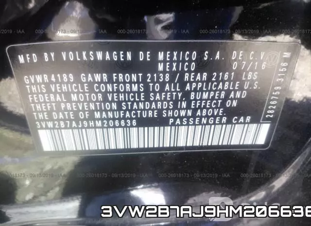 3VW2B7AJ9HM206636 фото 10