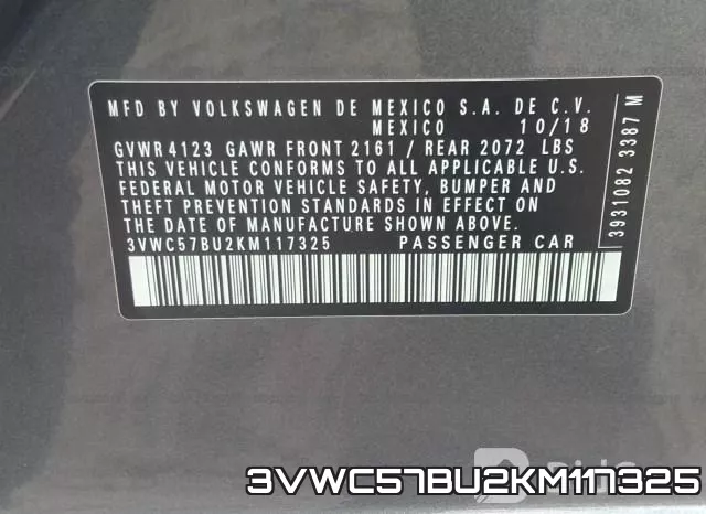 3VWC57BU2KM117325 фото 10