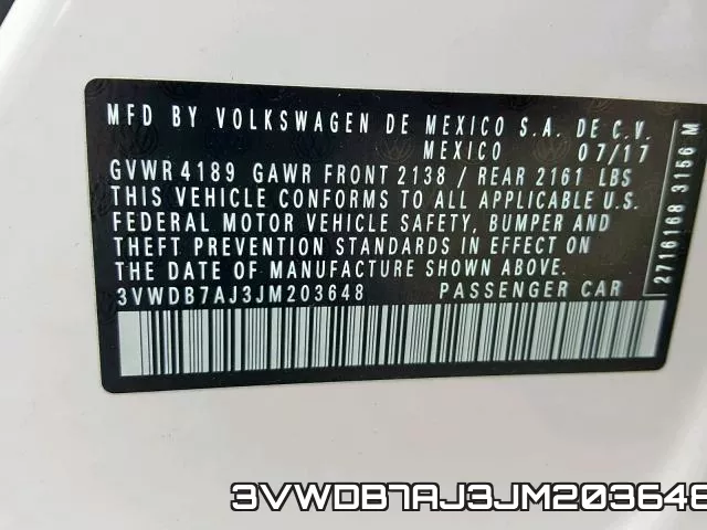 3VWDB7AJ3JM203648 фото 2