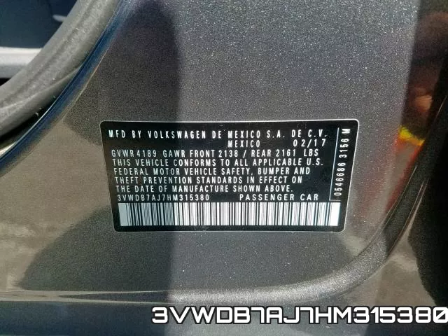 3VWDB7AJ7HM315380 фото 2