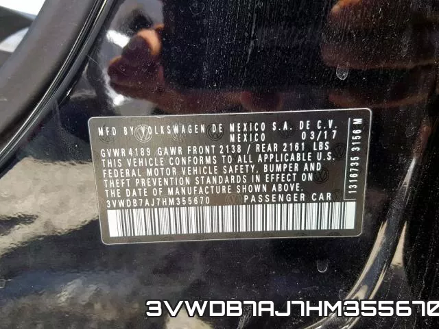 3VWDB7AJ7HM355670 фото 2