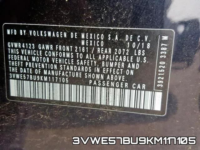 3VWE57BU9KM117105 фото 2
