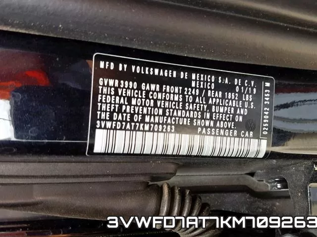 3VWFD7AT7KM709263 фото 2