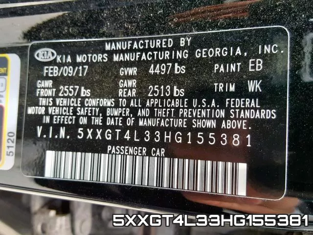 5XXGT4L33HG155381 фото 2