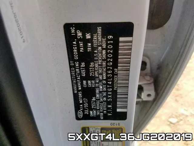 5XXGT4L36JG202019 фото 2