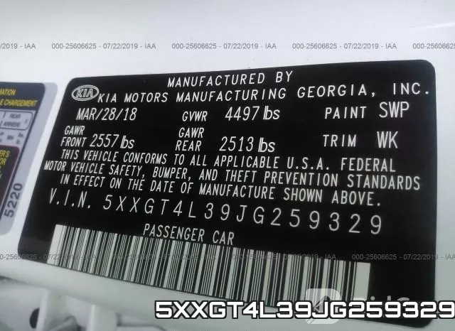 5XXGT4L39JG259329 фото 10