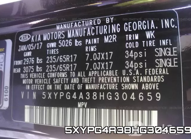 5XYPG4A38HG304659 фото 10