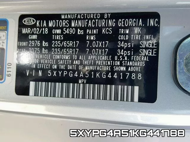 5XYPG4A51KG441788 фото 2