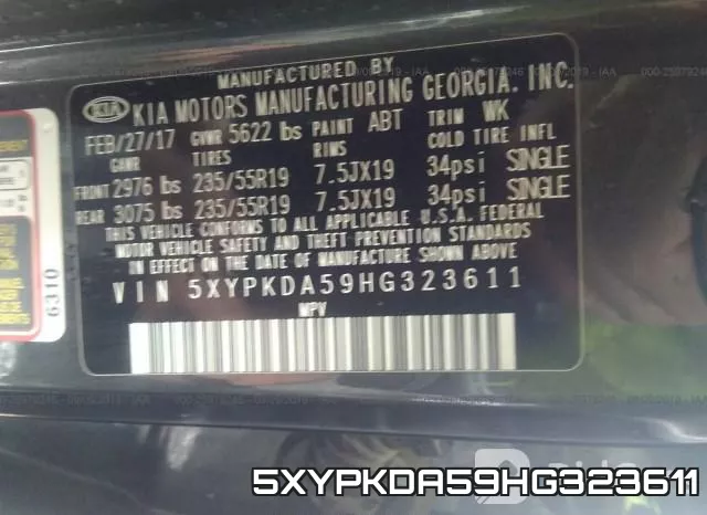 5XYPKDA59HG323611 фото 10