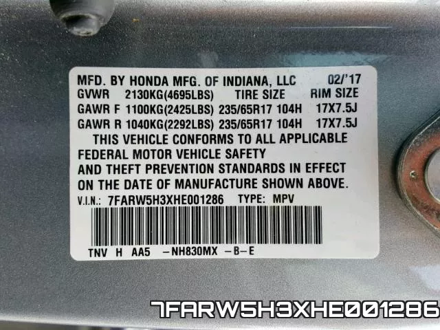 7FARW5H3XHE001286 фото 2