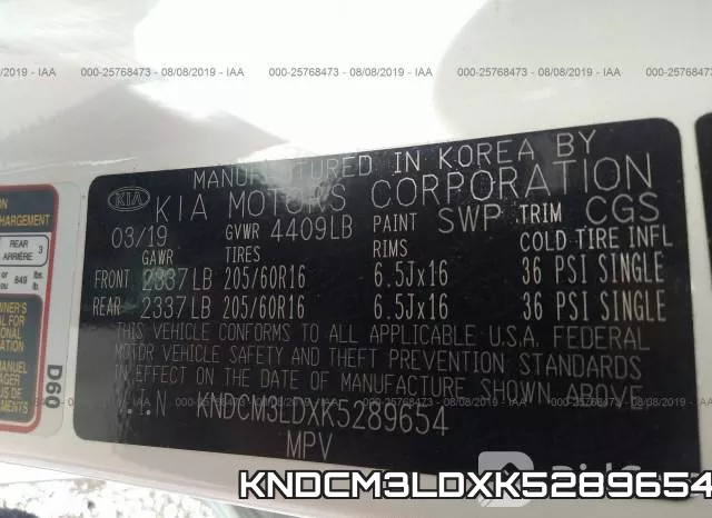 KNDCM3LDXK5289654 фото 10
