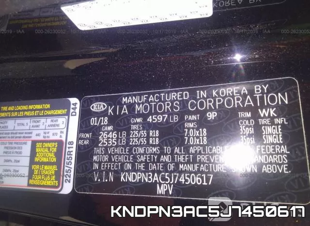KNDPN3AC5J7450617 фото 10