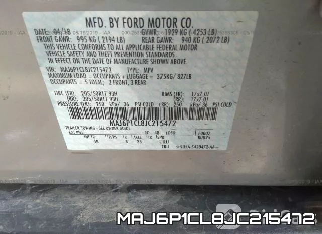 MAJ6P1CL8JC215472 фото 10
