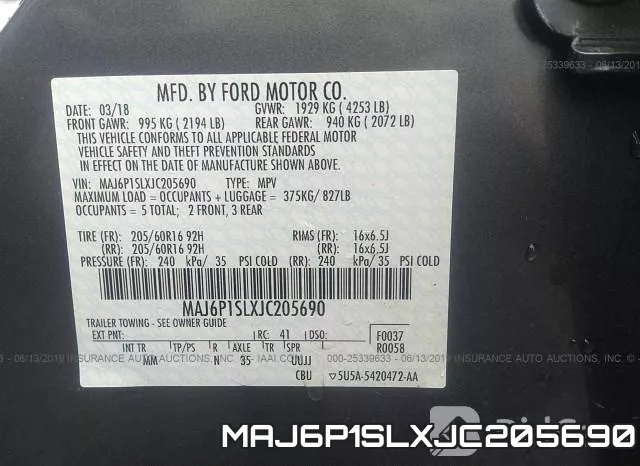 MAJ6P1SLXJC205690 фото 10