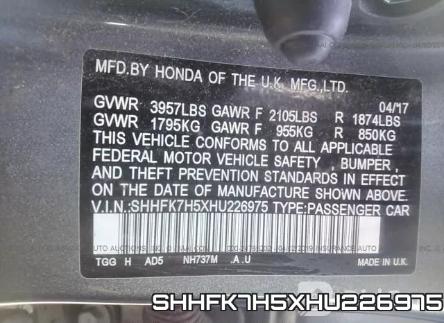 SHHFK7H5XHU226975 фото 10
