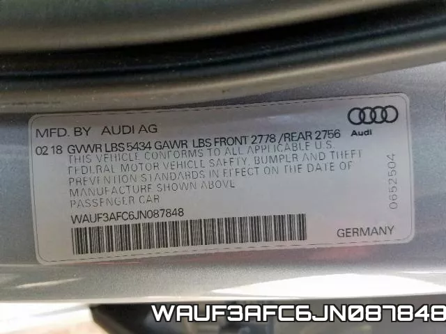 WAUF3AFC6JN087848 фото 2
