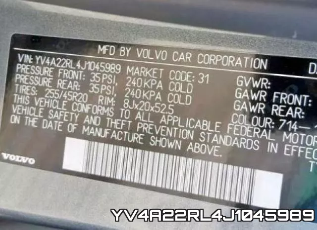 YV4A22RL4J1045989 фото 2