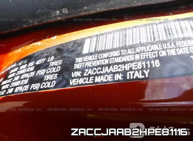 ZACCJAAB2HPE81116 фото 10