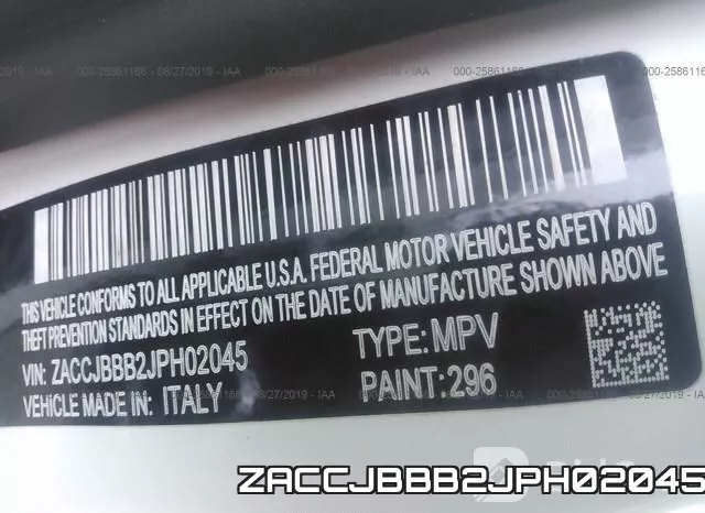 ZACCJBBB2JPH02045 фото 10