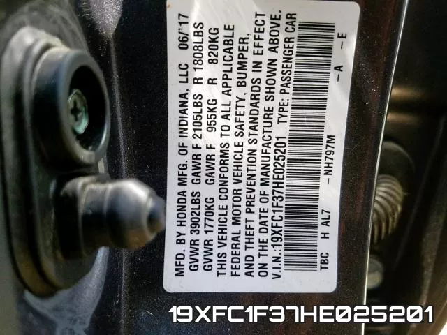 19XFC1F37HE025201 фото 2
