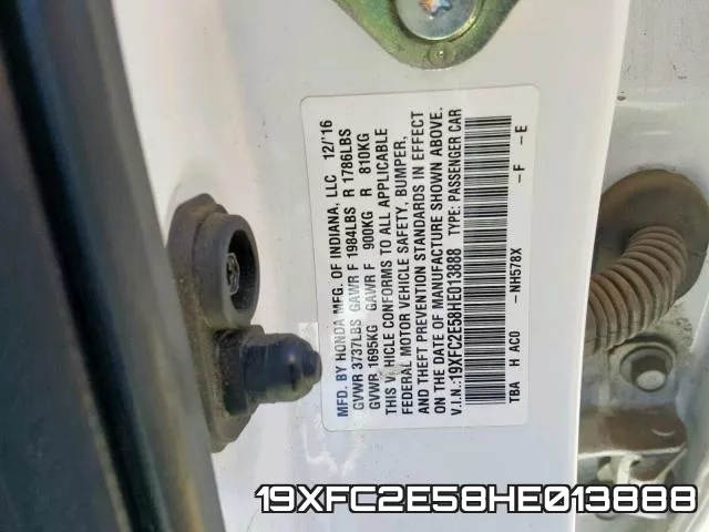 19XFC2E58HE013888 фото 2
