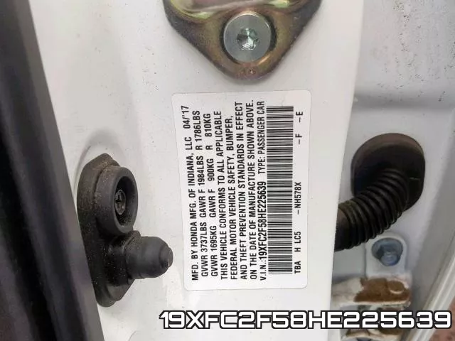 19XFC2F58HE225639 фото 2