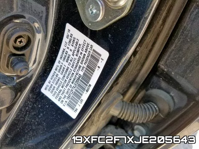 19XFC2F7XJE205643 фото 2