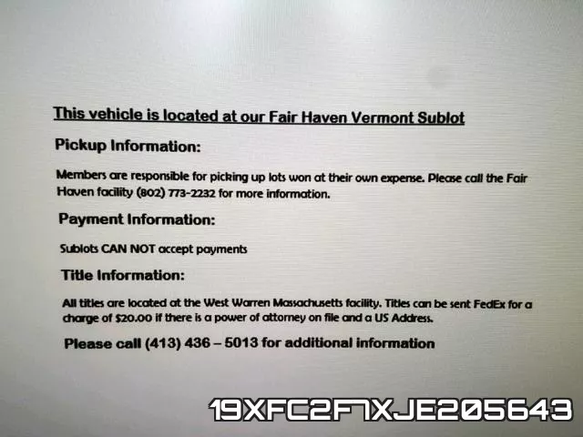 19XFC2F7XJE205643 фото 10