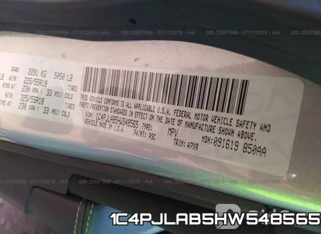 1C4PJLAB5HW548565 фото 10
