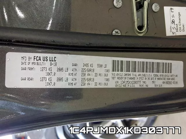 1C4PJMDX1KD303777 фото 2