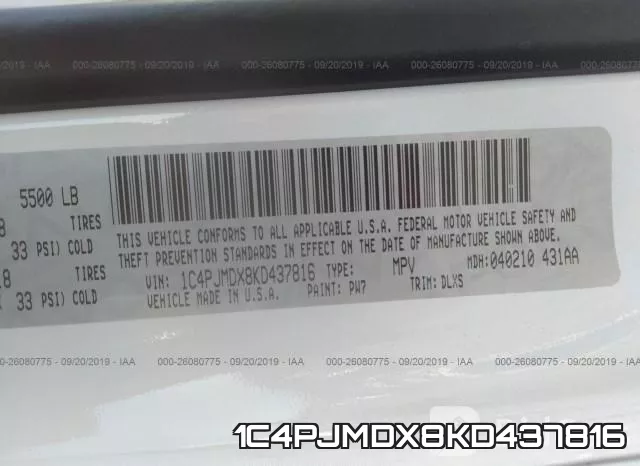 1C4PJMDX8KD437816 фото 10